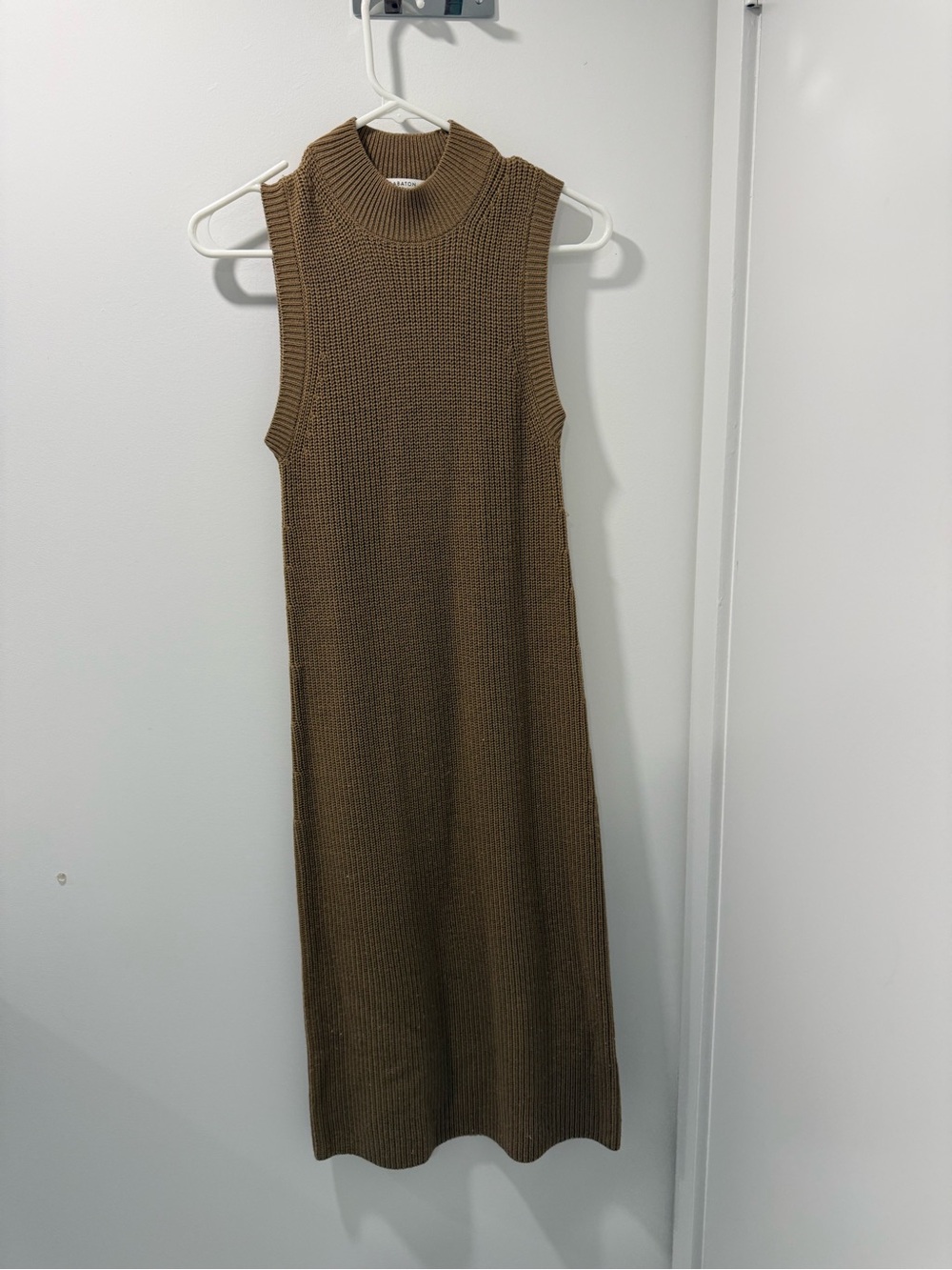 Aritzia Sleeveless Knit Midi Dress in Brown